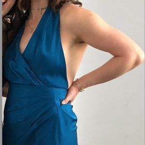 Blue Silky ASOS Maxi Formal Dress